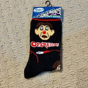 New Operation Game Novelty Crew Socks Size 6-12/13 - Men's/Women's -